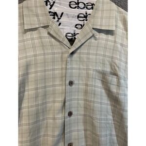 Tommy Bahama  Dress Shirt Mens XL  Plaid Cotton  Button Up